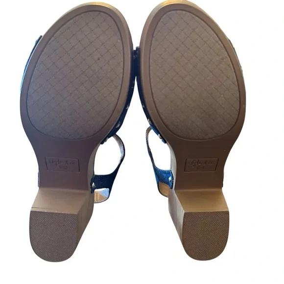 Style & Co Anddreas Navy Canvas Platform Block-Heel Sandals Size 6.5 - Picture 9 of 10